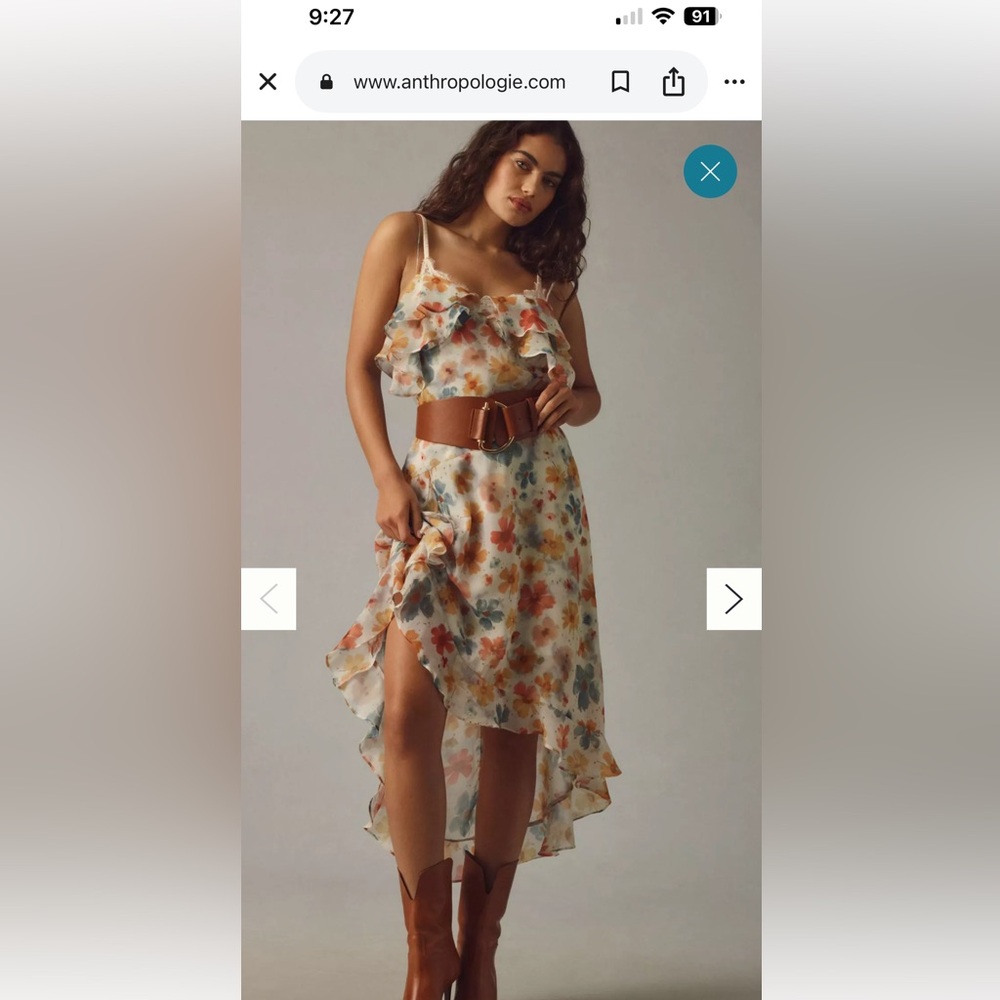 NWT Anthropologie Floral Ruffle Dress - Picture 3 of 12
